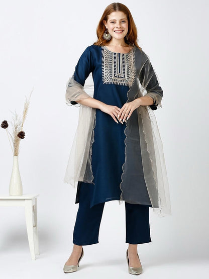 Gulzar - Soft Cotton Kurti with Minimal Sequins Work