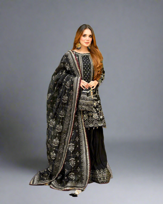 Ishqiya - Premium Black Soft Georgette Suit Fully Stitched