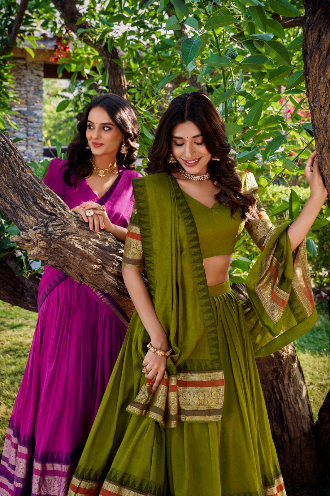 Priyaa - Beautiful Chanderi Cotton Fully Stitched Lehenga