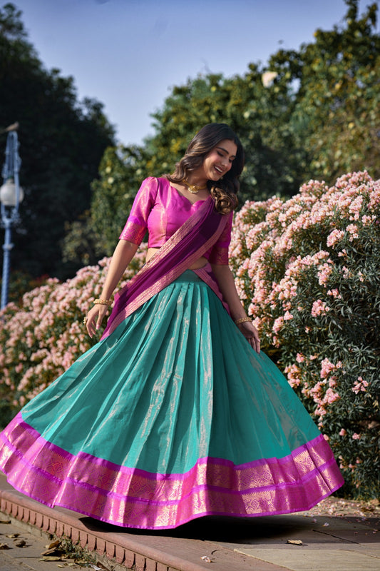 Kanchipuram style premium fully stitched lehenga