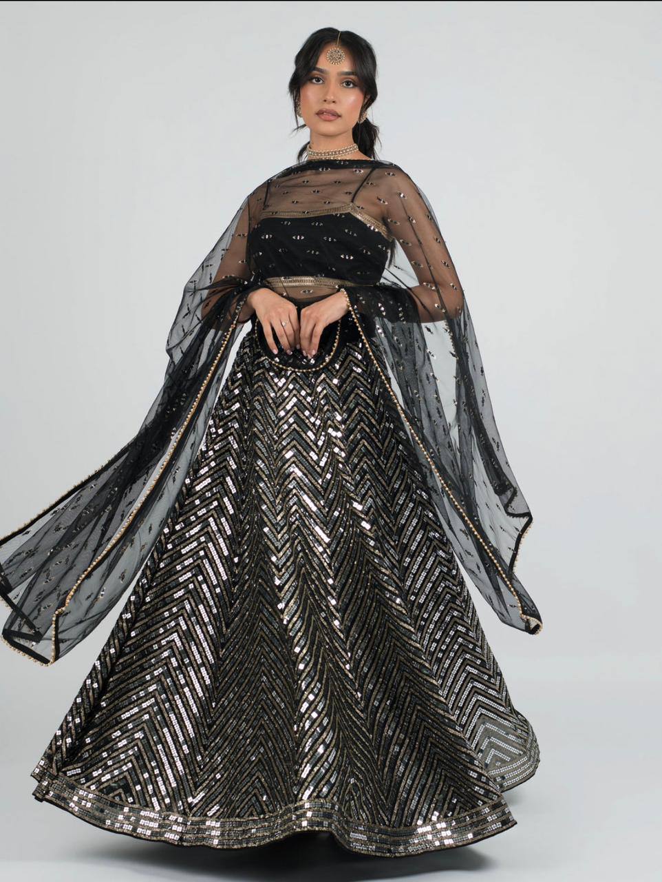 Premium Black fully stitched lehenga