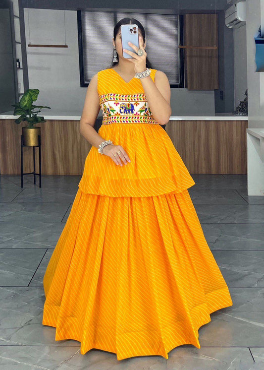 Navratri Special Kediya Style Georgette Leriyu Chaniya Choli