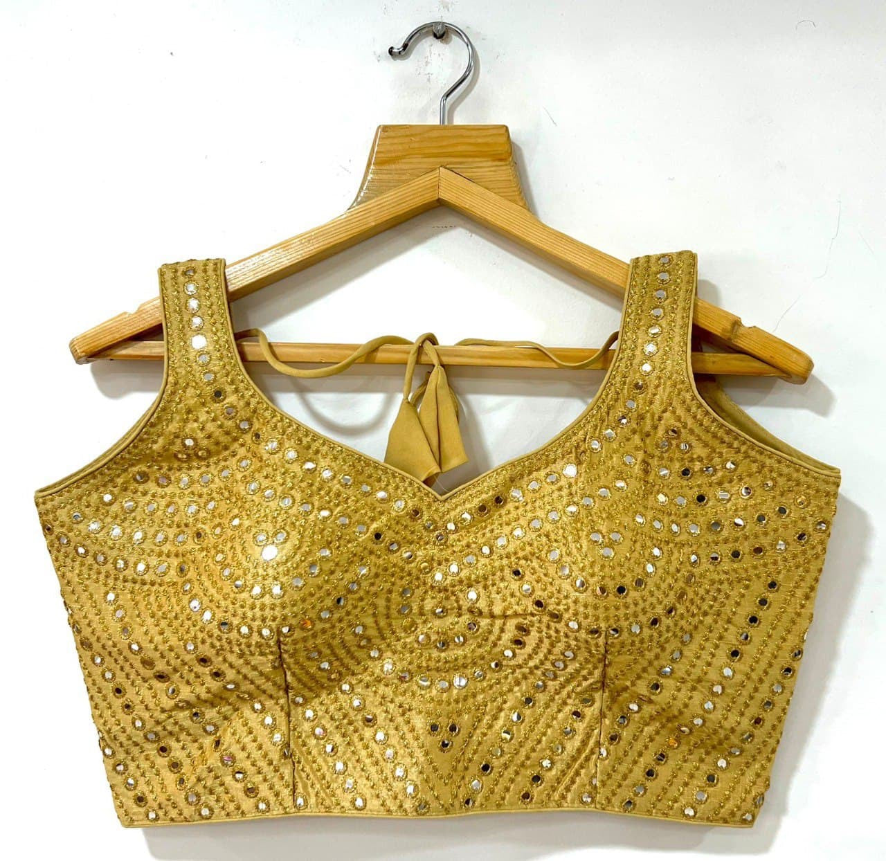 Beautiful Foil Mirror Work Silk Readymade Blouse to Pair with Saree or Lehenga