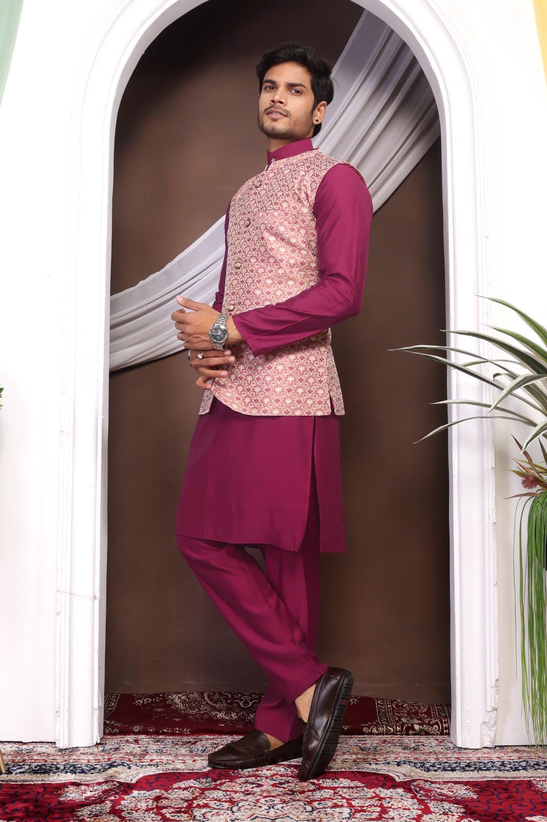 Classic Koti Kurta Outfit - Stylish Ethnic Set for Men