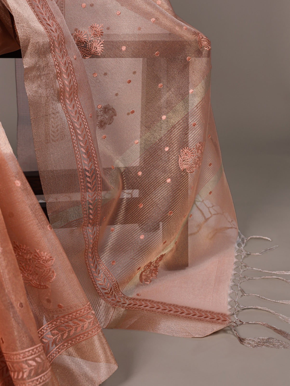 Malvika - Premium Shimmer Net type Pastel Colours Saree with Stitched Blouse of your Own Style
