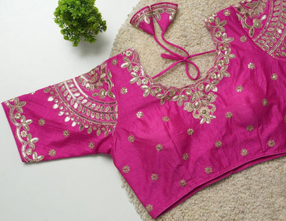 Ruhi - Beautiful Copper Gold Embroidered Work Fully Stitched Blouse to pair with Saree or Lehenga