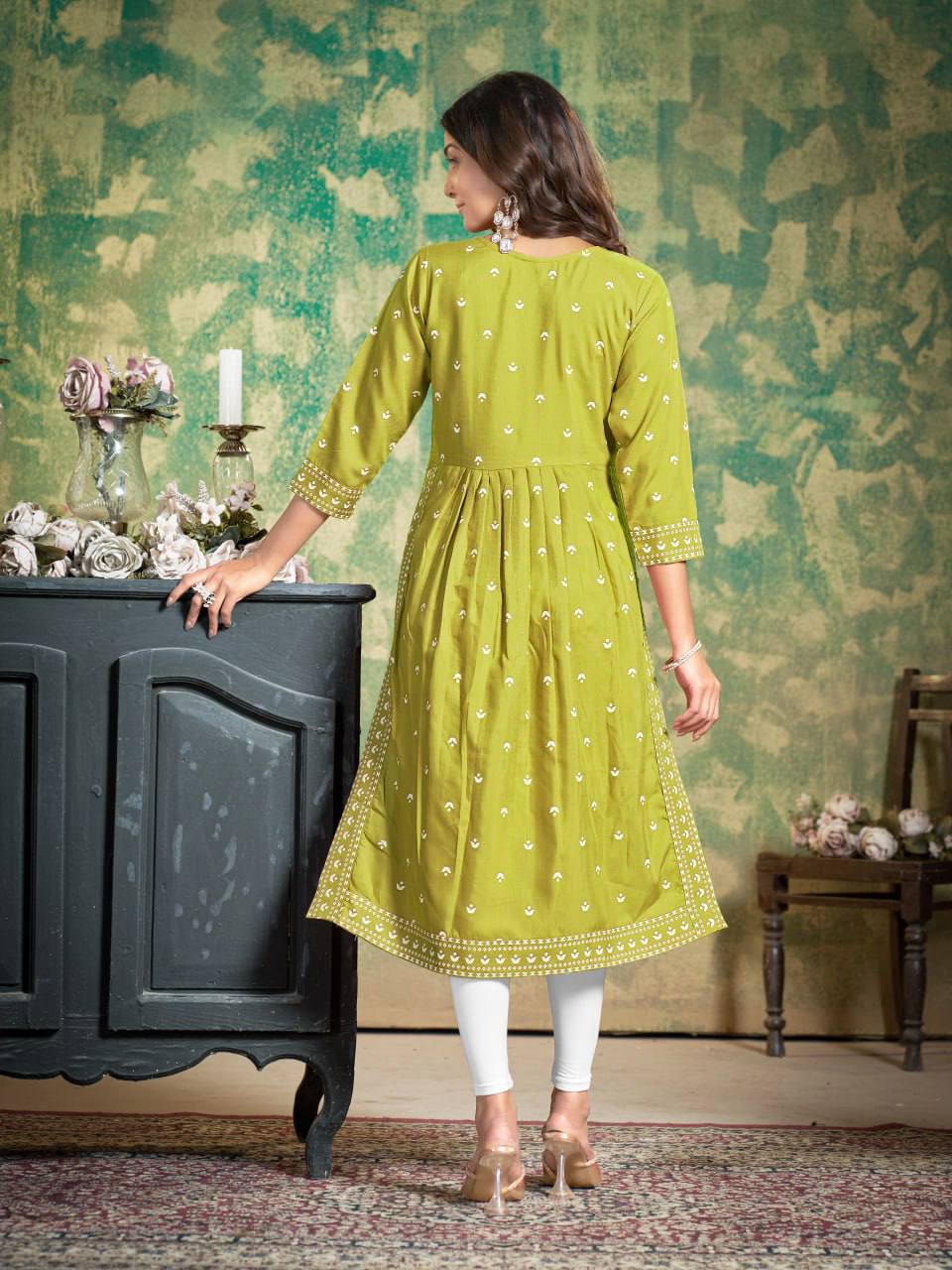 Sakhi - Soft Cotton Embroidered Kurti Set