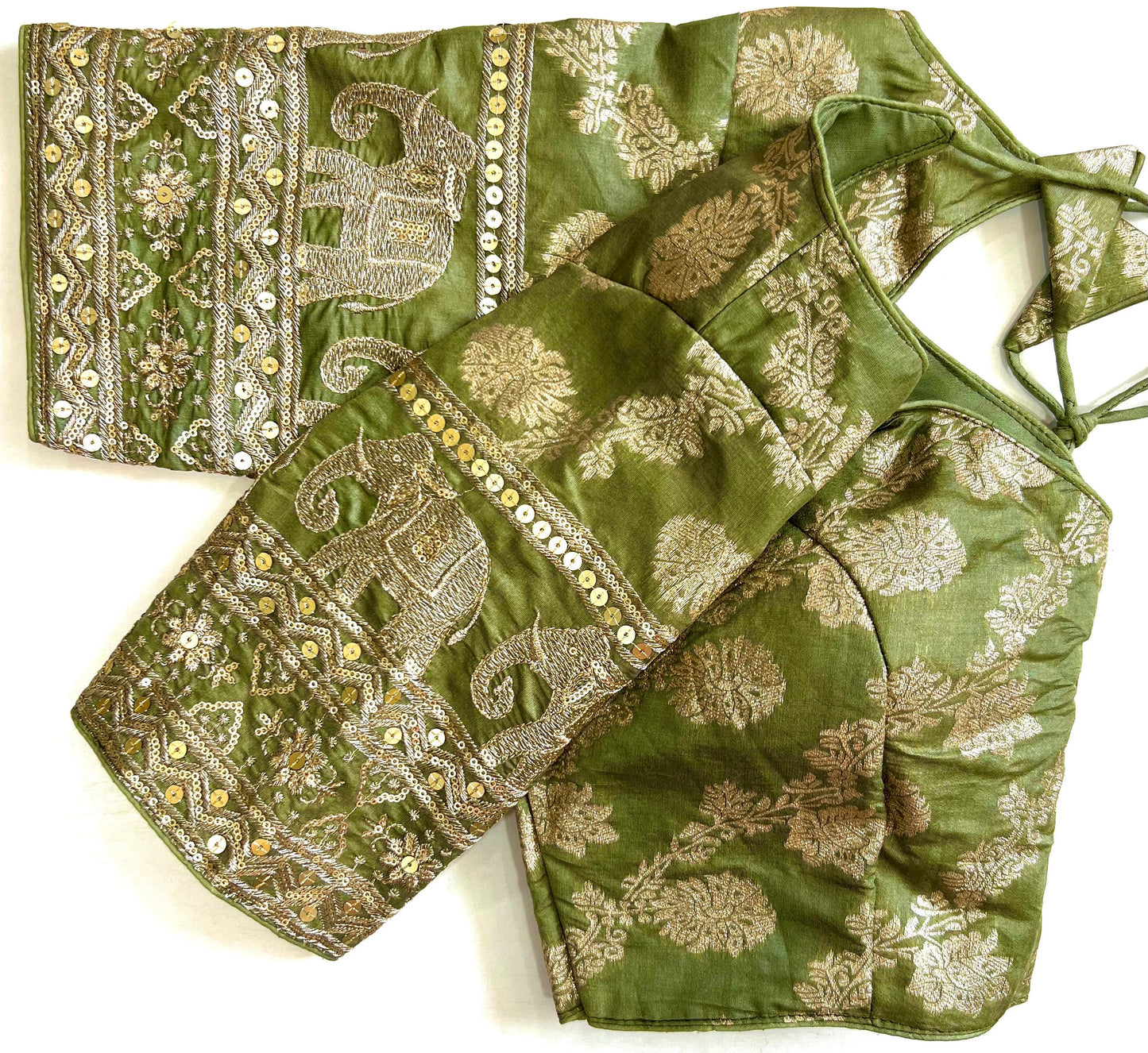 Beautiful silk blouse with work in readymade sizes