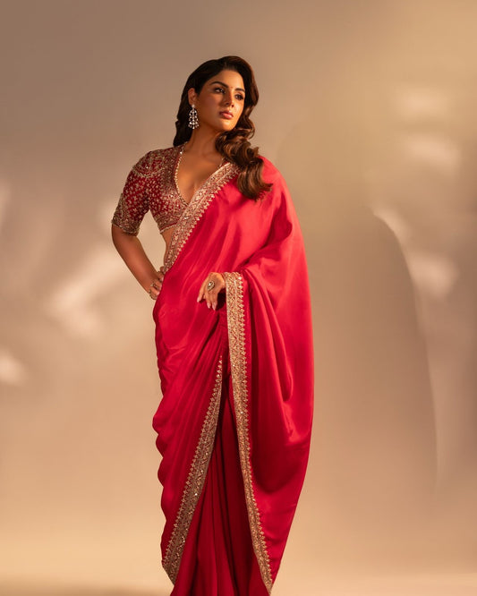 Sitara - Beautiful Silk Sequins Embroidered Saree with Stitched Blouse