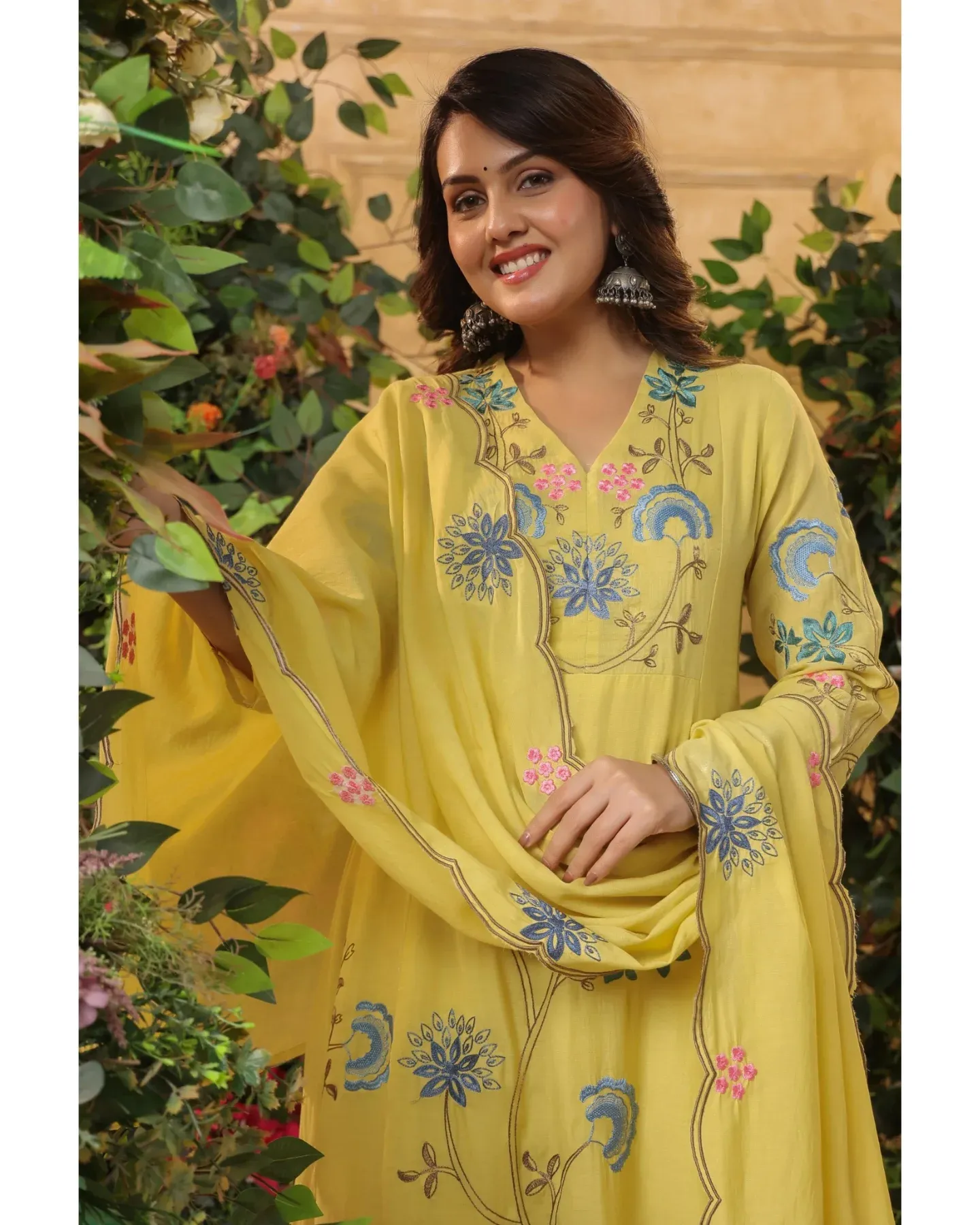 Nikita - Premium Chanderi Silk Anarkali Suit Fully Stitched