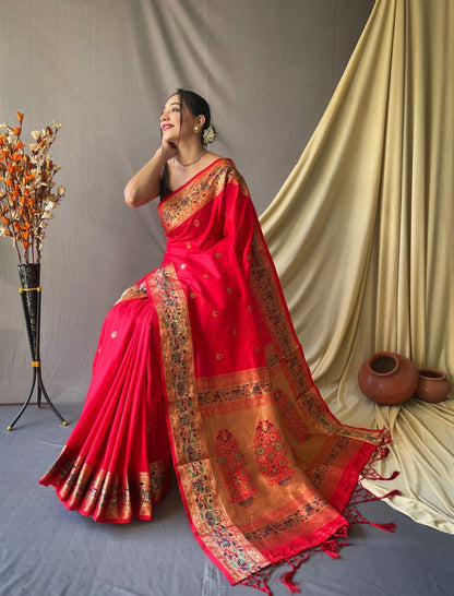 Pure paithani silk saree with stitched blouse