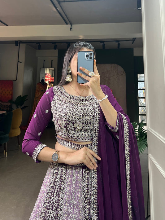 Premium purple heavy work lehenga