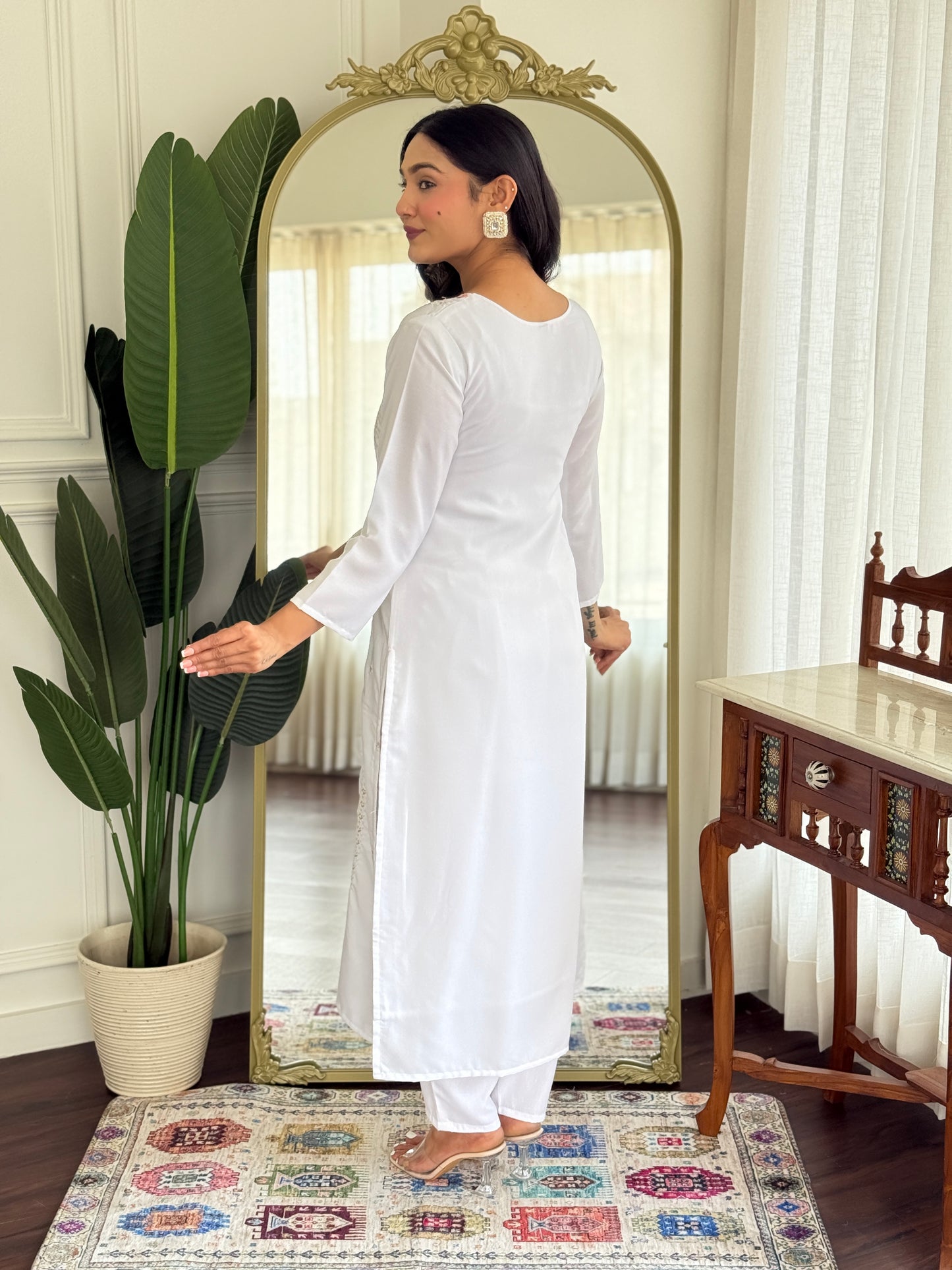 Avantika - Elegant White Kurti Set for all occasions