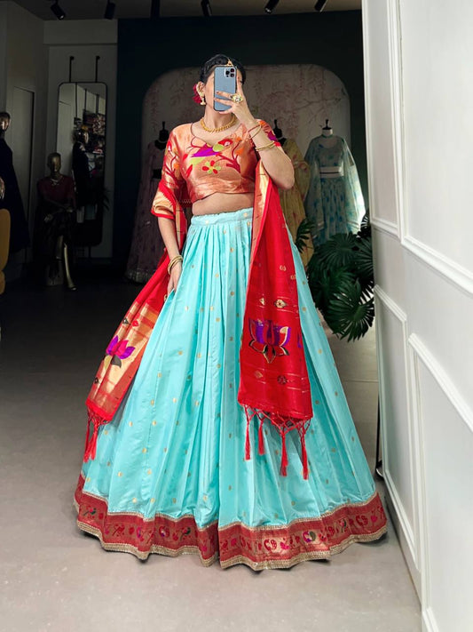 Paithani Silk Fully Stitched Lehengas in beautiful Colours