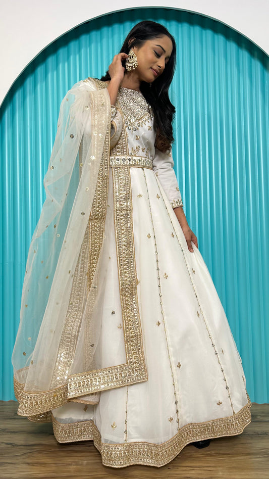White Premium Gown fully stitched