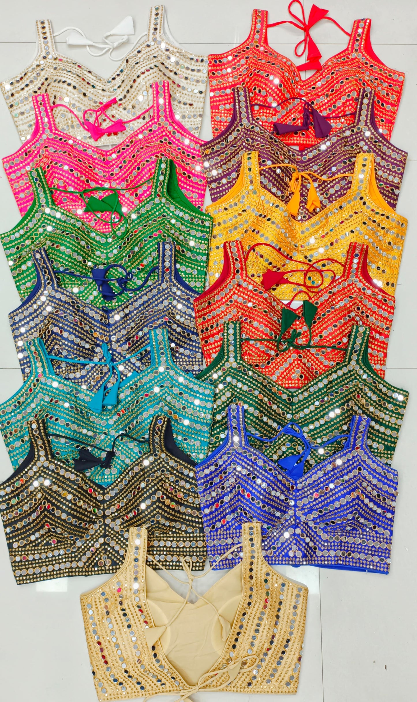 Sanvi - Premium Real Mirror Ready to Wear Blouse to match with Saree or Lehengas