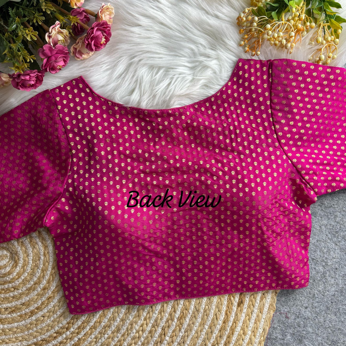 Beautiful Meena Silk Readymade Butti Jacquard Blouse