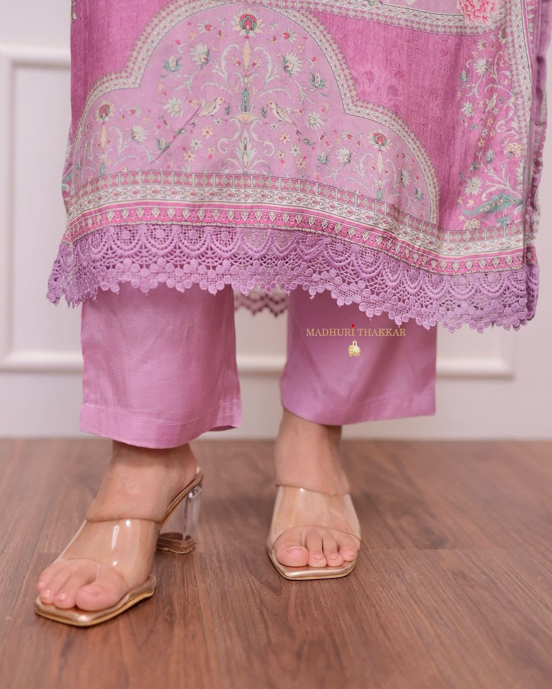 Baby Pink Linen Readymade Suit