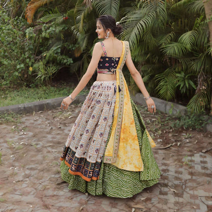 Mitawa - Pastel bandhej printed premium lehenga