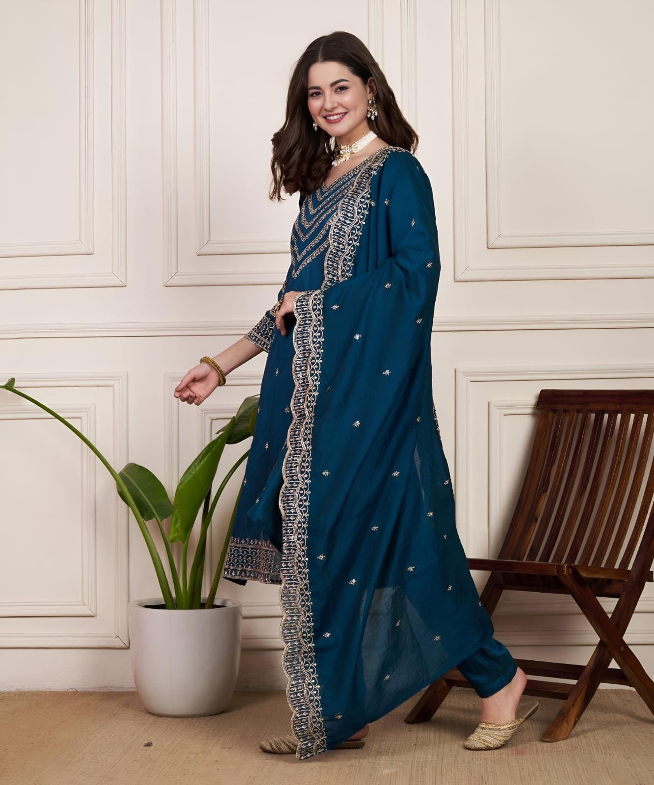 Saiyaa - Premium Silk Kurti Set with Dupatta with Beautiful Embroidery