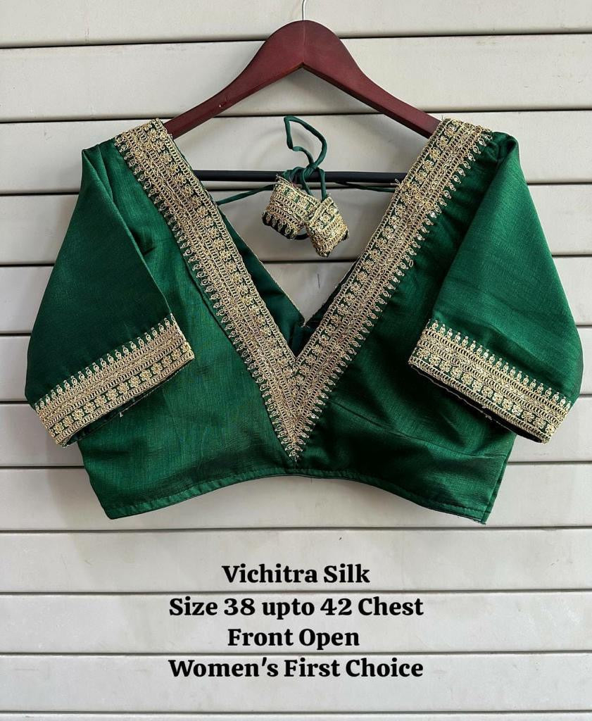 Vichitra silk premium readymade blouse