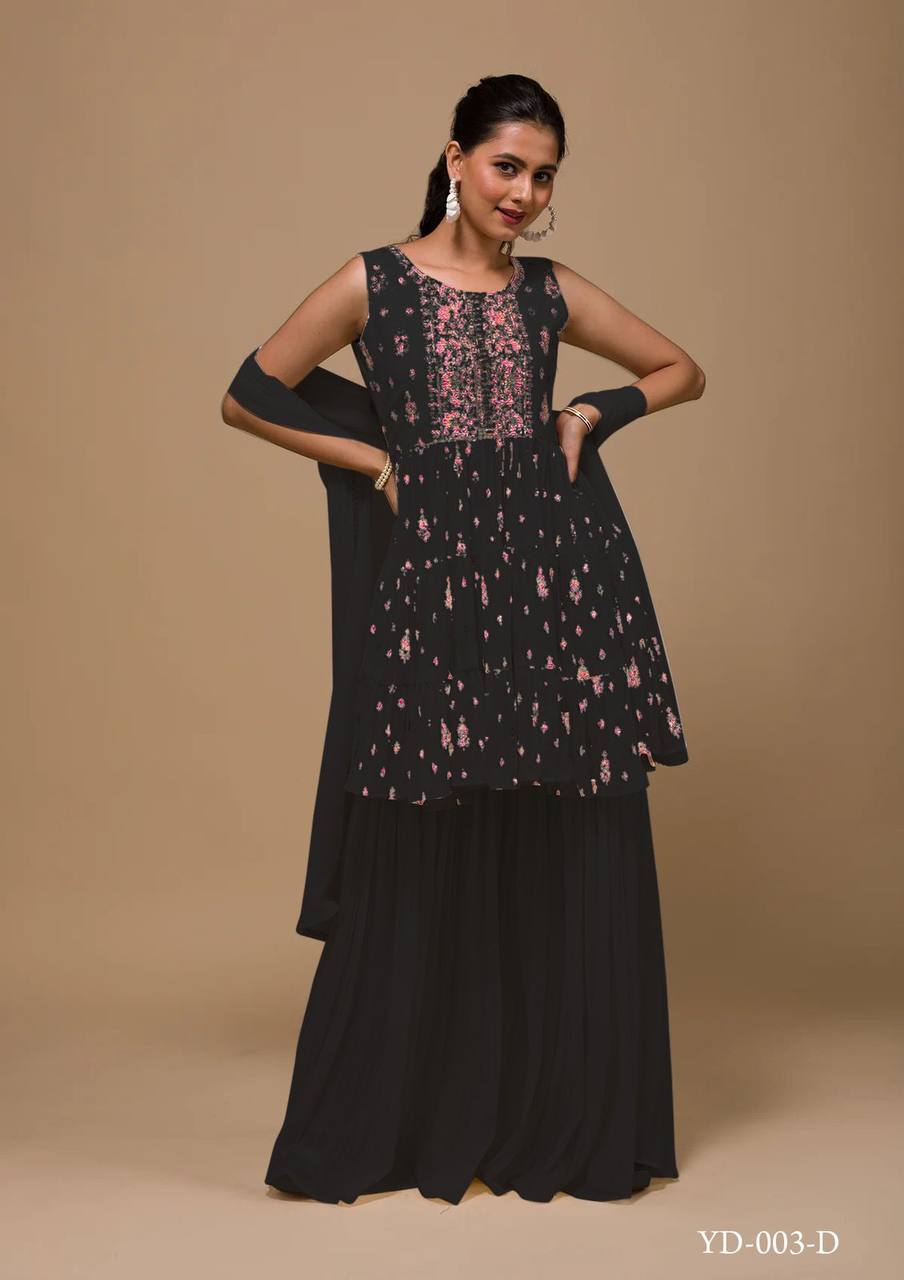 Embroidered Sharara suit