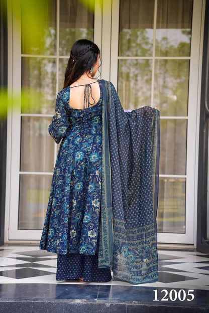 Floral Soft Silk Printed Casual Kurti Pant Set Fully Stitched upto 6XL Sizes