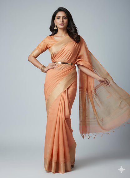 Hansini - Classic Silk Saree in Beautiful Pastel Colours with Fully Stitched Blouse of your style