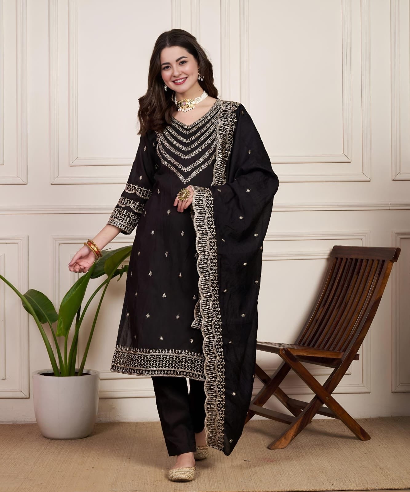 Saiyaa - Premium Silk Kurti Set with Dupatta with Beautiful Embroidery