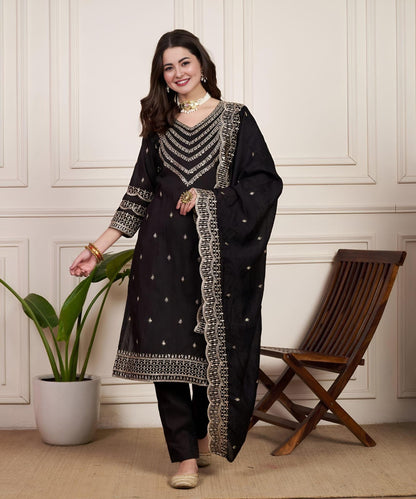 Saiyaa - Premium Silk Kurti Set with Dupatta with Beautiful Embroidery