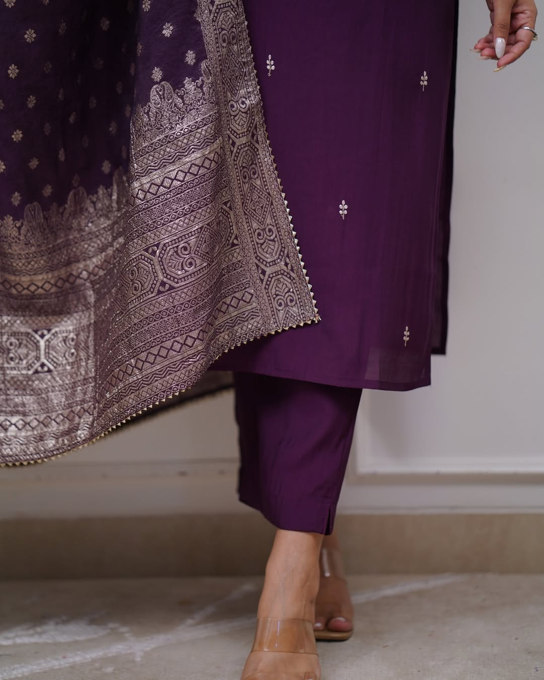 Purple Chanderi Cotton Elegant Kurti Pair for all occasions