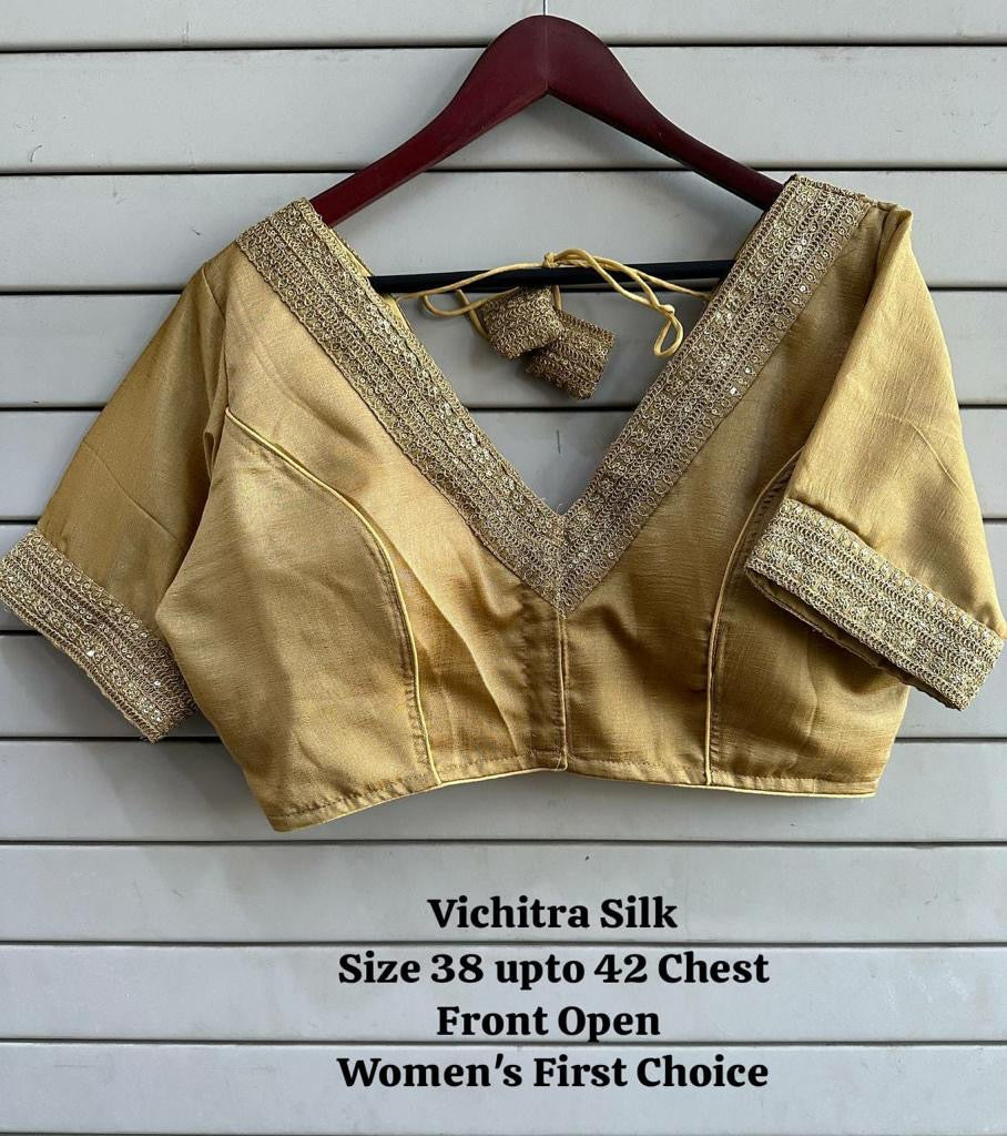 Vichitra silk premium readymade blouse