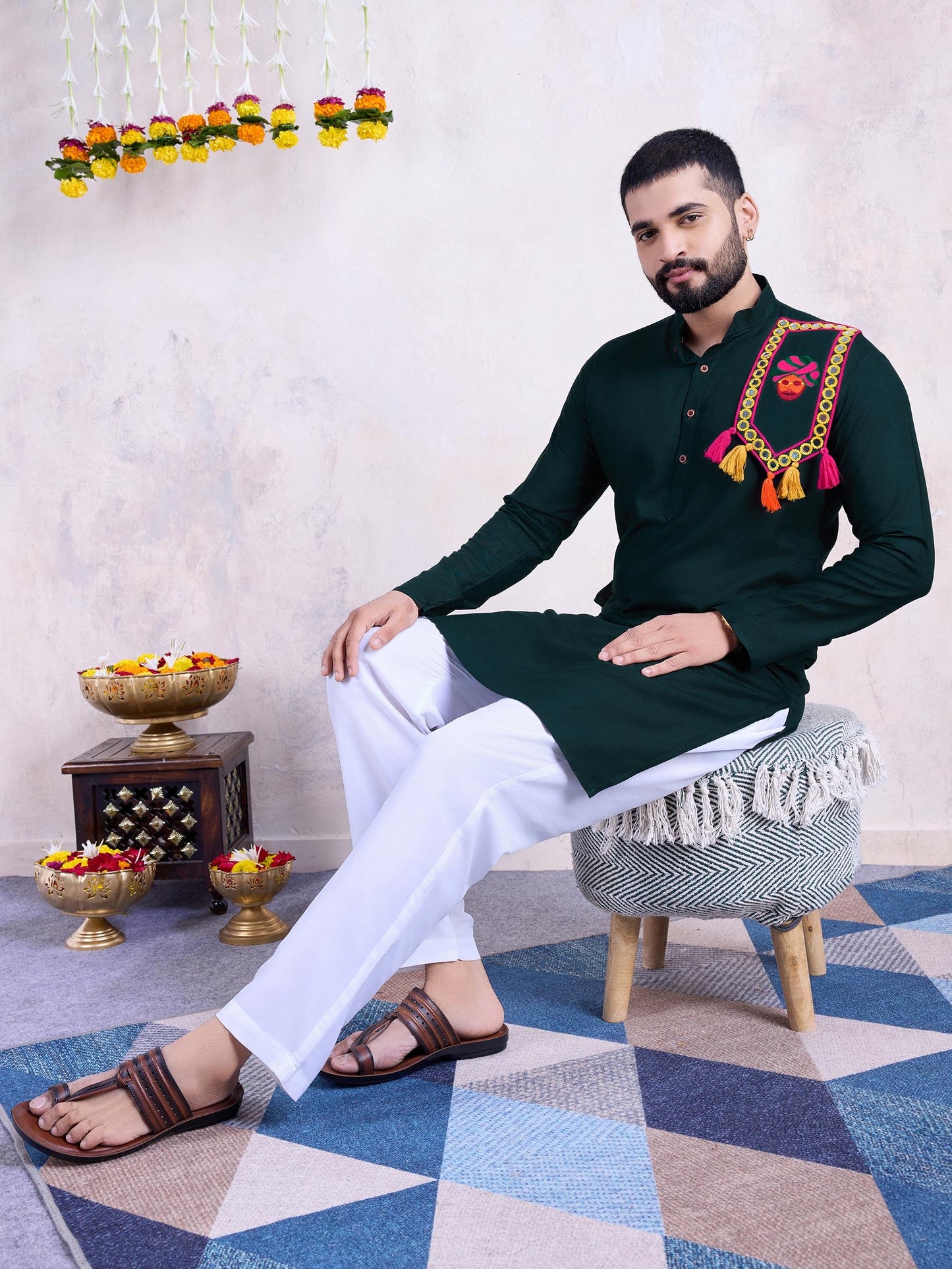 Navratri Special Men's Soft Cotton Kurta with Pajama
