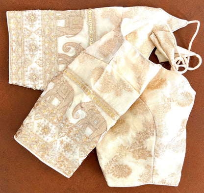 Beautiful silk blouse with work in readymade sizes