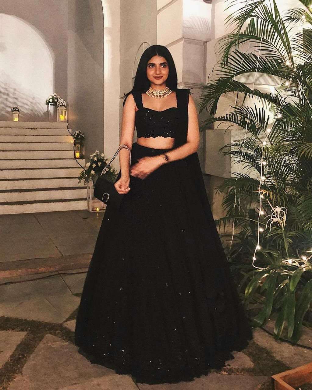Baani - Black lehenga with sequnce work fully stitched