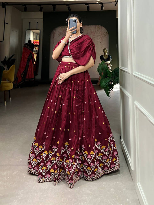 Meraki -Fancy Blouse & Lehenga Set ( Fully Stitched )