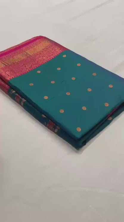 Pure Paithani Silk Saree with rich weaving with Stitched Blouse